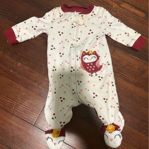 Koala Baby Newborn Red Owl Print Footie